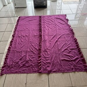 2pc VCNY Home Amber Purple Ruffled Curtain Panel Pair 38x95 Solid Window Drapes